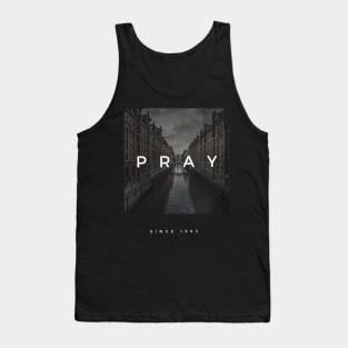 pray black tshirt, modern black, black tshirt Tank Top